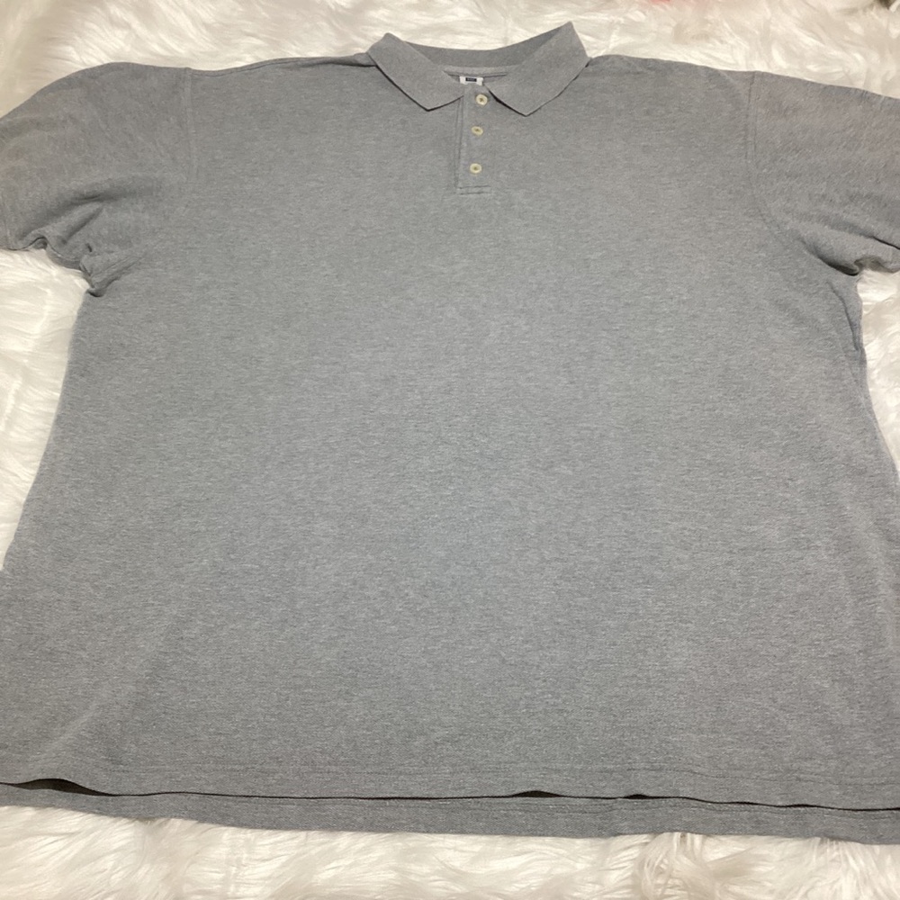 Gap Men’s Grey Polo Mesh Collared Short Sleeve 3-Button Shirt 👕